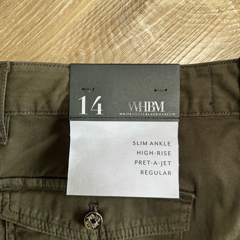 White House Black Market Dark Olive Cargo Pants - Picture 4 of 5